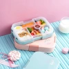 INS popular children's lunch box, microwave oven, student lunch box, plastic compartments, Amazon lunch box details Picture